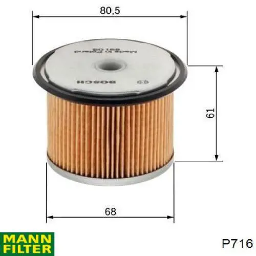 Filtro combustible P716 Mann-Filter
