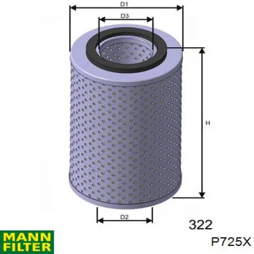 Filtro combustible P725X Mann-Filter