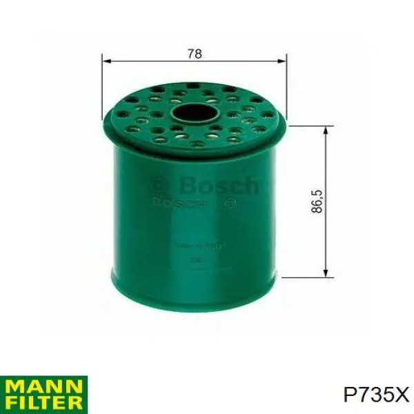 Фильтр тонкой очистки топлива Mann-Filter P735X цена, от 3.74 USD