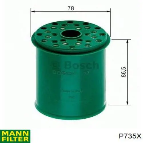 Купить P735X Mann-Filter Фильтр-отстойник топлива грубой очистки