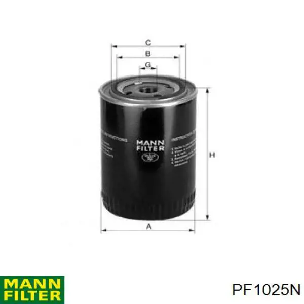 Масляный фильтр PF1025N Mann-Filter