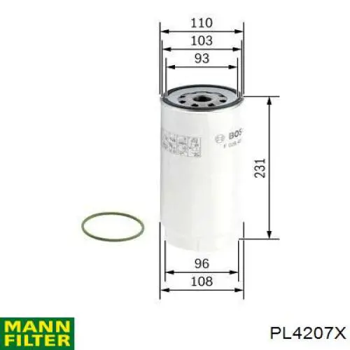 PL4207X Mann-Filter Фильтр топлива
