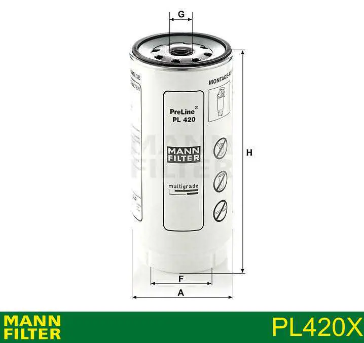 PL420X Mann-Filter filtro de combustível