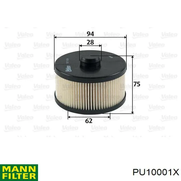 Filtro combustible PU10001X Mann-Filter
