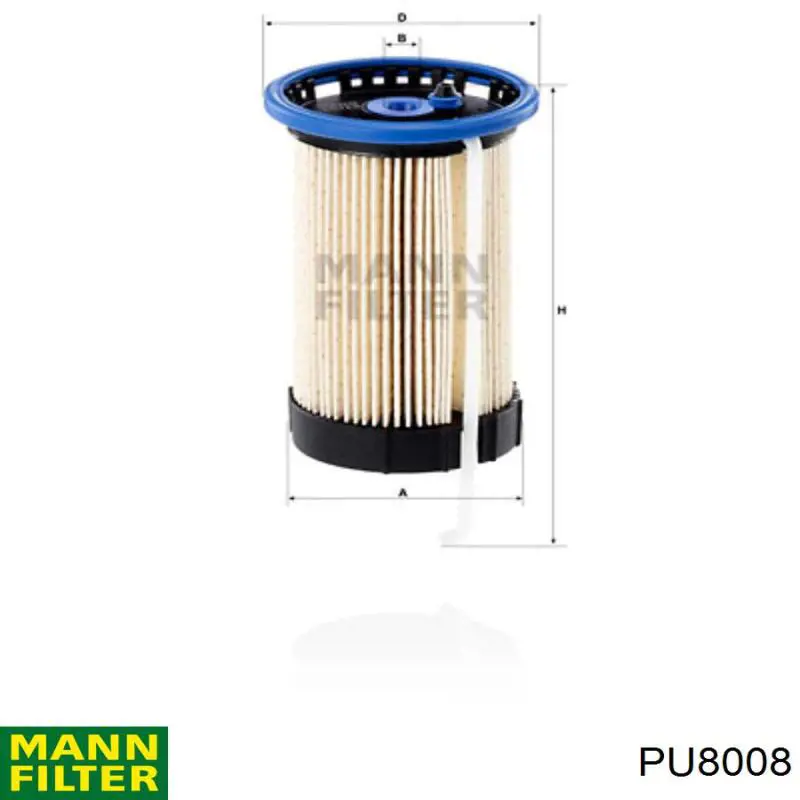 Фильтр тонкой очистки топлива Mann-Filter PU8008 цена, от 30.99 USD