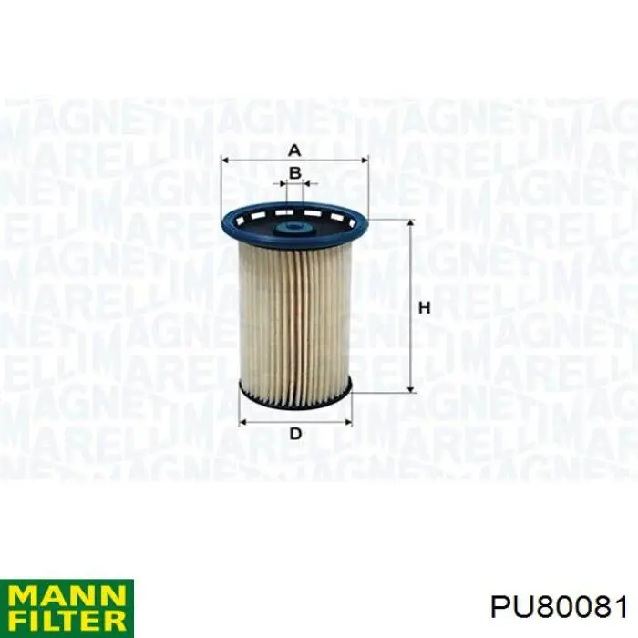 Filtro combustible PU80081 Mann-Filter