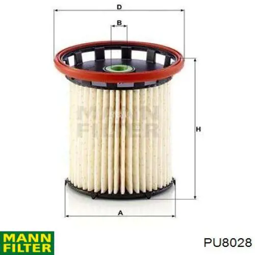 Filtro combustible PU8028 Mann-Filter