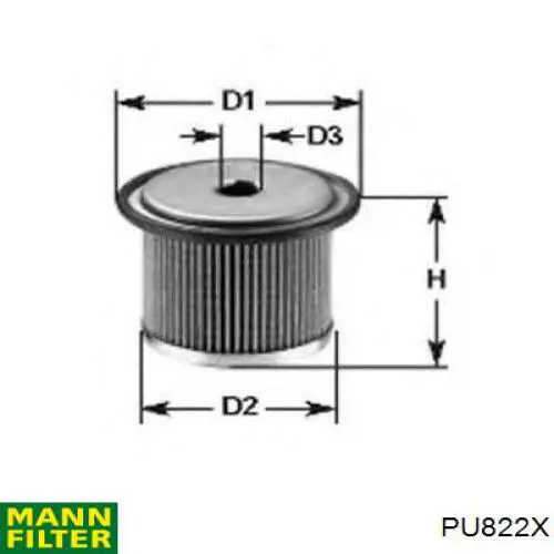 PU822X Mann-Filter Фильтр топлива
