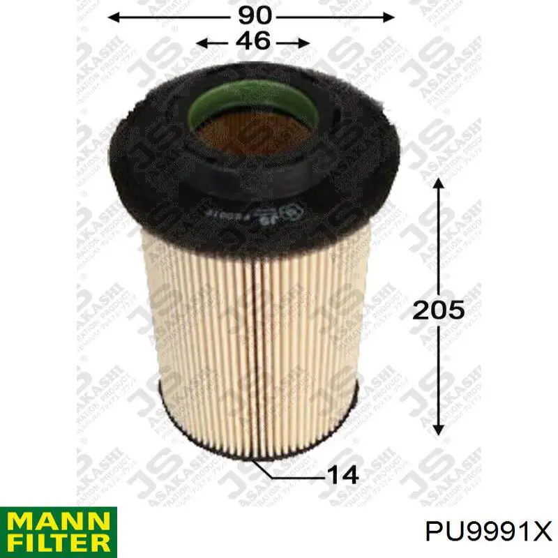 Filtro combustible PU9991X Mann-Filter