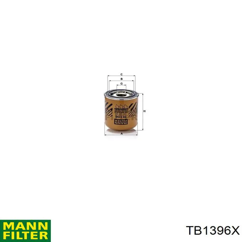 Filtro del secador de aire (separador de agua y aceite) (CAMIÓN) TB1396X Mann-Filter