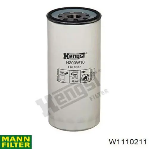 Filtro de aceite W1110211 Mann-Filter