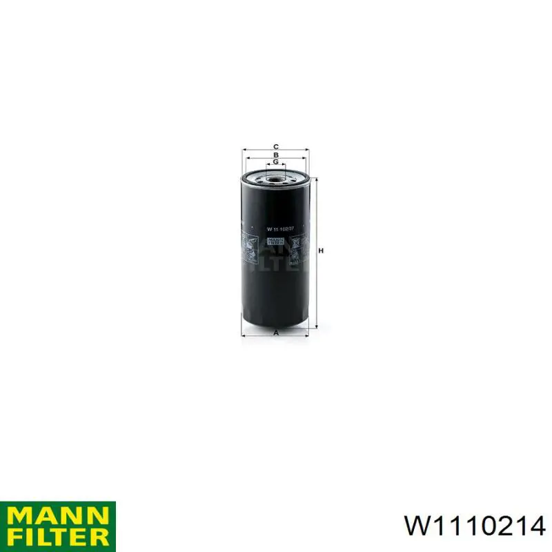 Filtro de aceite W1110214 Mann-Filter