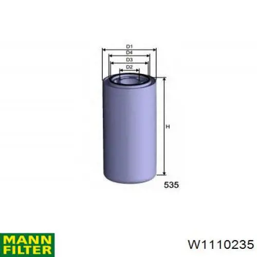 Filtro de aceite W1110235 Mann-Filter