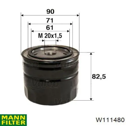 W111480 Mann-Filter масляный фильтр