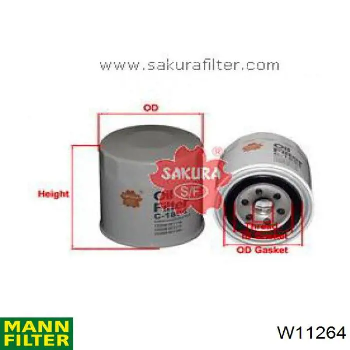 Фильтр масла Mann-Filter W11264