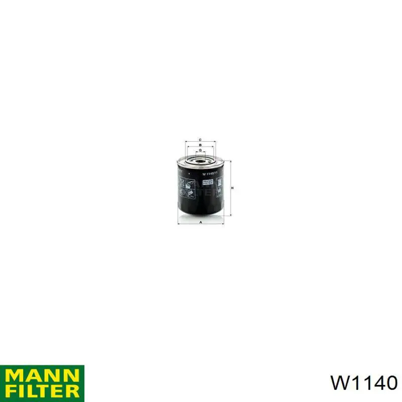 Filtro de aceite W1140 Mann-Filter