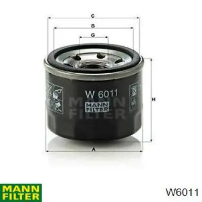 Фильтр масла Mann-Filter W6011