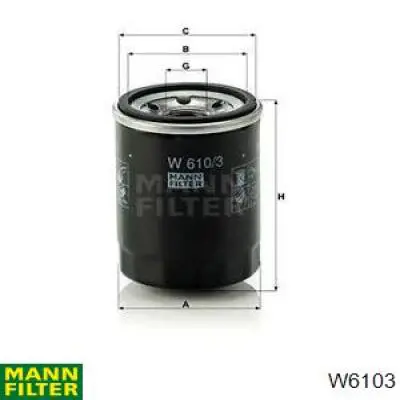 Filtro de aceite W6103 Mann-Filter