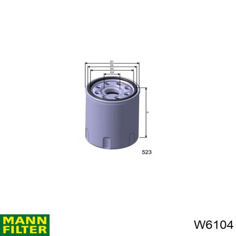 Фильтр очистки масла центробежный Mann-Filter W6104 цена, от 6.36 USD