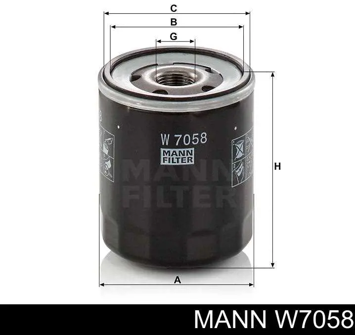 W7058 Mann-Filter filtro de óleo