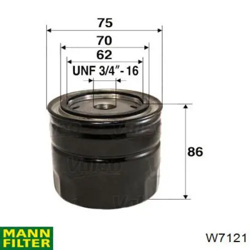 Filtro de aceite W7121 Mann-Filter