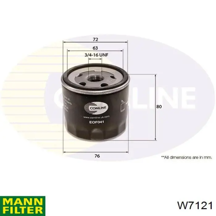 W7121 Mann-Filter масляный фильтр