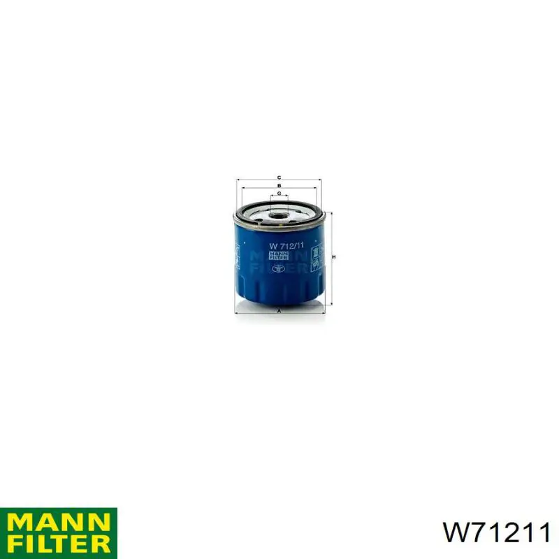 Filtro de aceite W71211 Mann-Filter