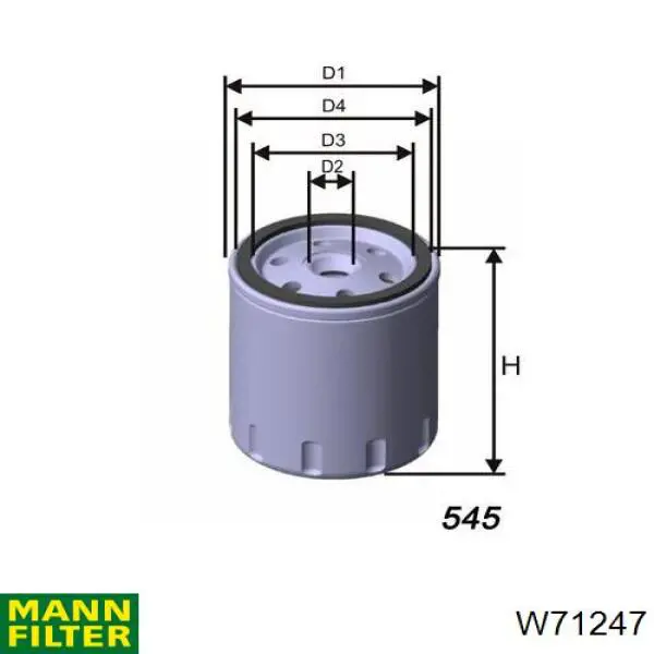 W71247 Mann-Filter масляный фильтр