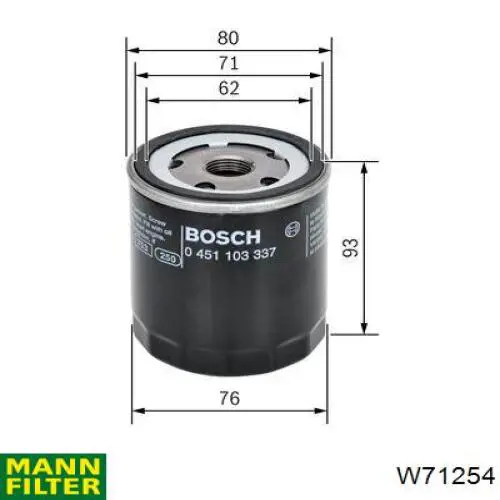W71254 Mann-Filter масляный фильтр