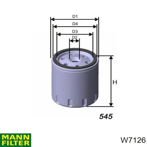 Фильтр очистки масла центробежный Mann-Filter W7126 цена, от 10.57 USD