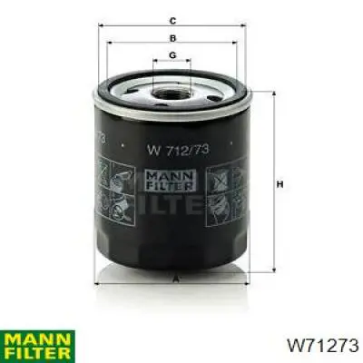 Filtro de aceite W71273 Mann-Filter
