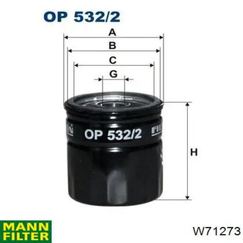 Купить W71273 Mann-Filter Фильтр центробежный очистки масла