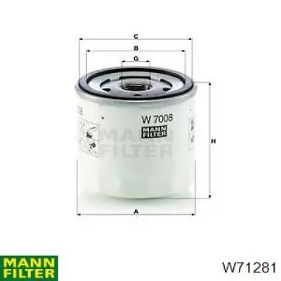 W71281 Mann-Filter фильтр масляный