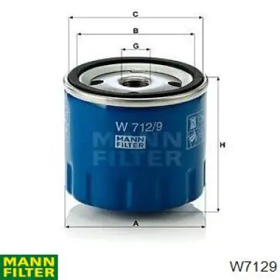 Filtro de aceite W7129 Mann-Filter