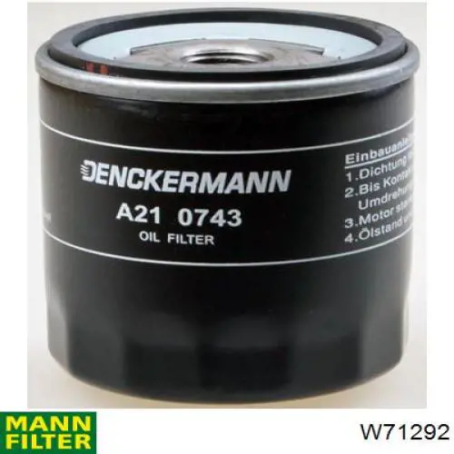 Filtro de aceite W71292 Mann-Filter