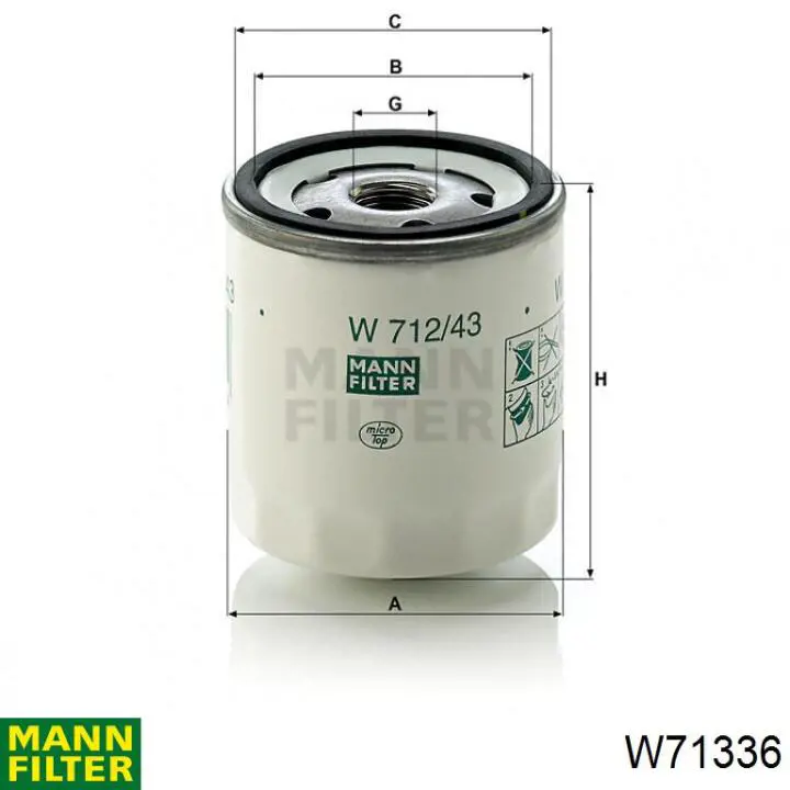 Filtro de aceite W71336 Mann-Filter