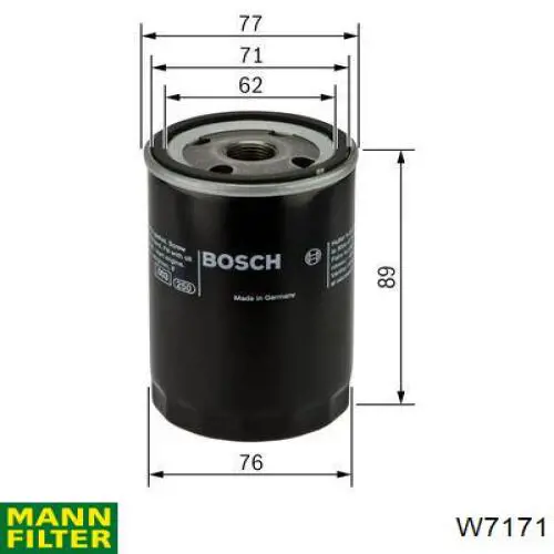 Filtro de aceite W7171 Mann-Filter