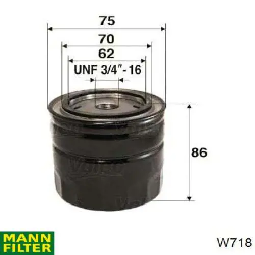Купить W718 Mann-Filter Фильтр центробежный очистки масла