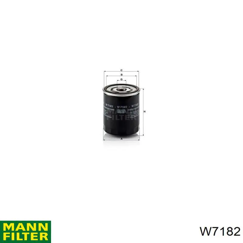 Фільтр масляний W7182 Mann-Filter