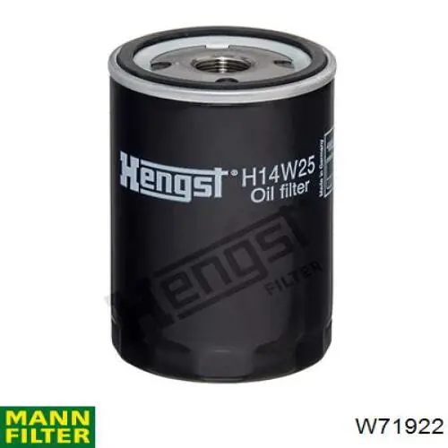 Filtro de aceite W71922 Mann-Filter