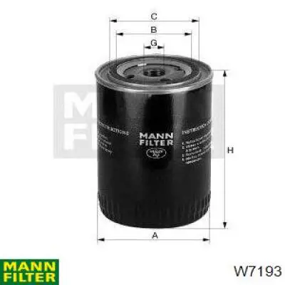 W7193 Mann-Filter масляный фильтр