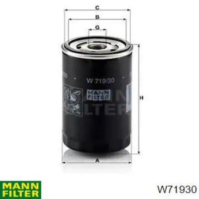 Filtro de aceite W71930 Mann-Filter