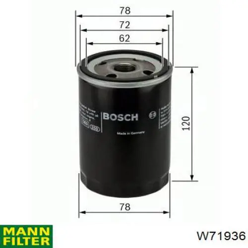 W71936 Mann-Filter масляный фильтр