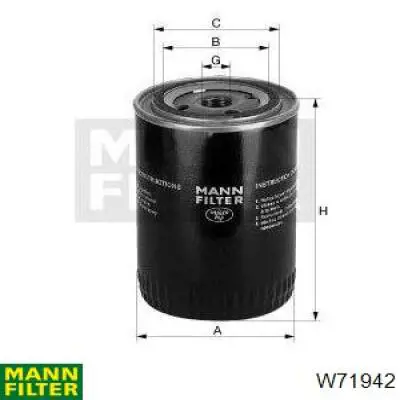Filtro de aceite W71942 Mann-Filter