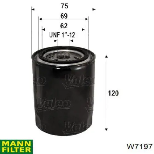 Фильтр масла Mann-Filter W7197