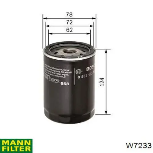 Фильтр очистки масла центробежный Mann-Filter W7233 цена, от 7.61 USD