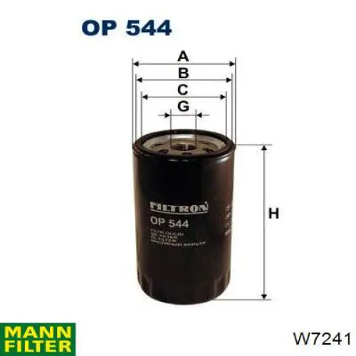 W7241 Mann-Filter масляный фильтр
