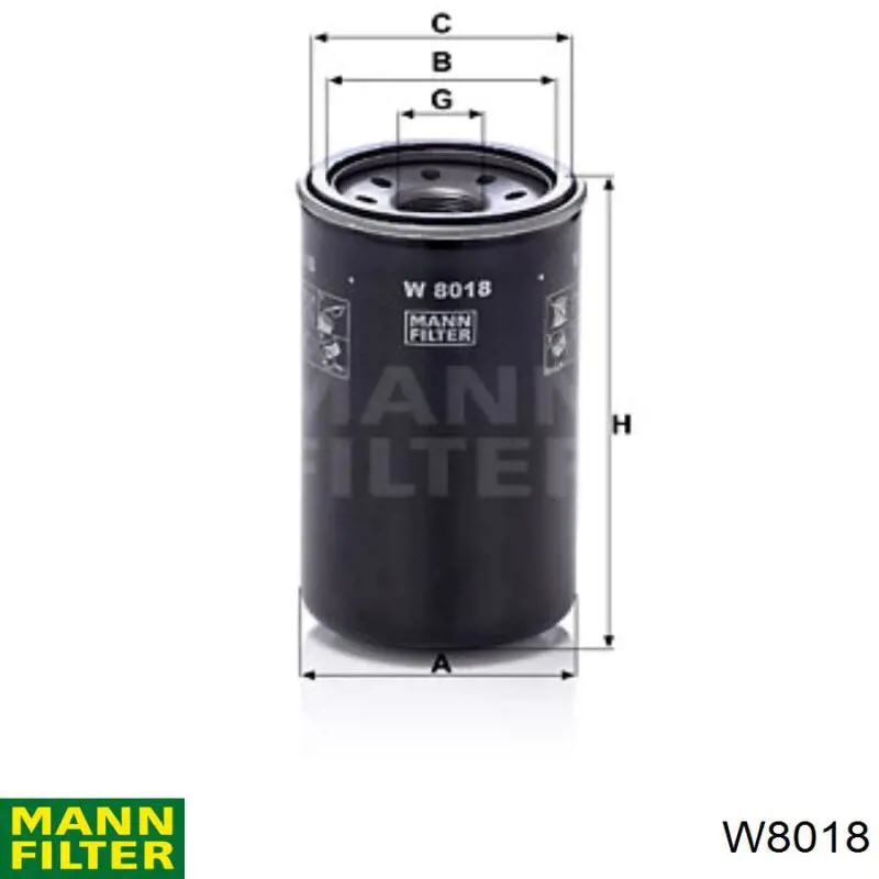 Filtro de aceite W8018 Mann-Filter