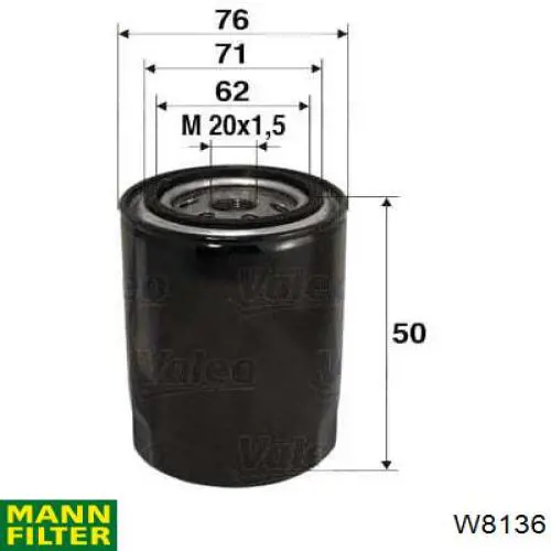 Фильтр очистки масла центробежный Mann-Filter W8136 цена, от 4.40 USD