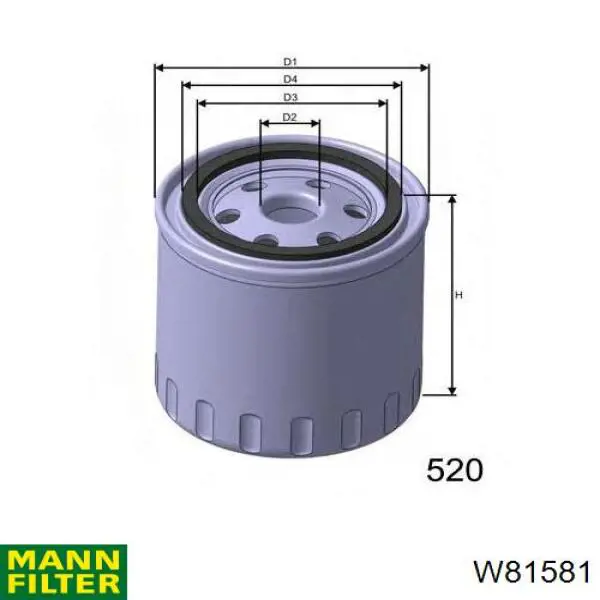 Фильтр очистки масла центробежный Mann-Filter W81581 цена, от 7.05 USD